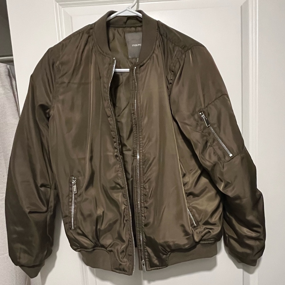 Olive bomber jacket-SZ S
